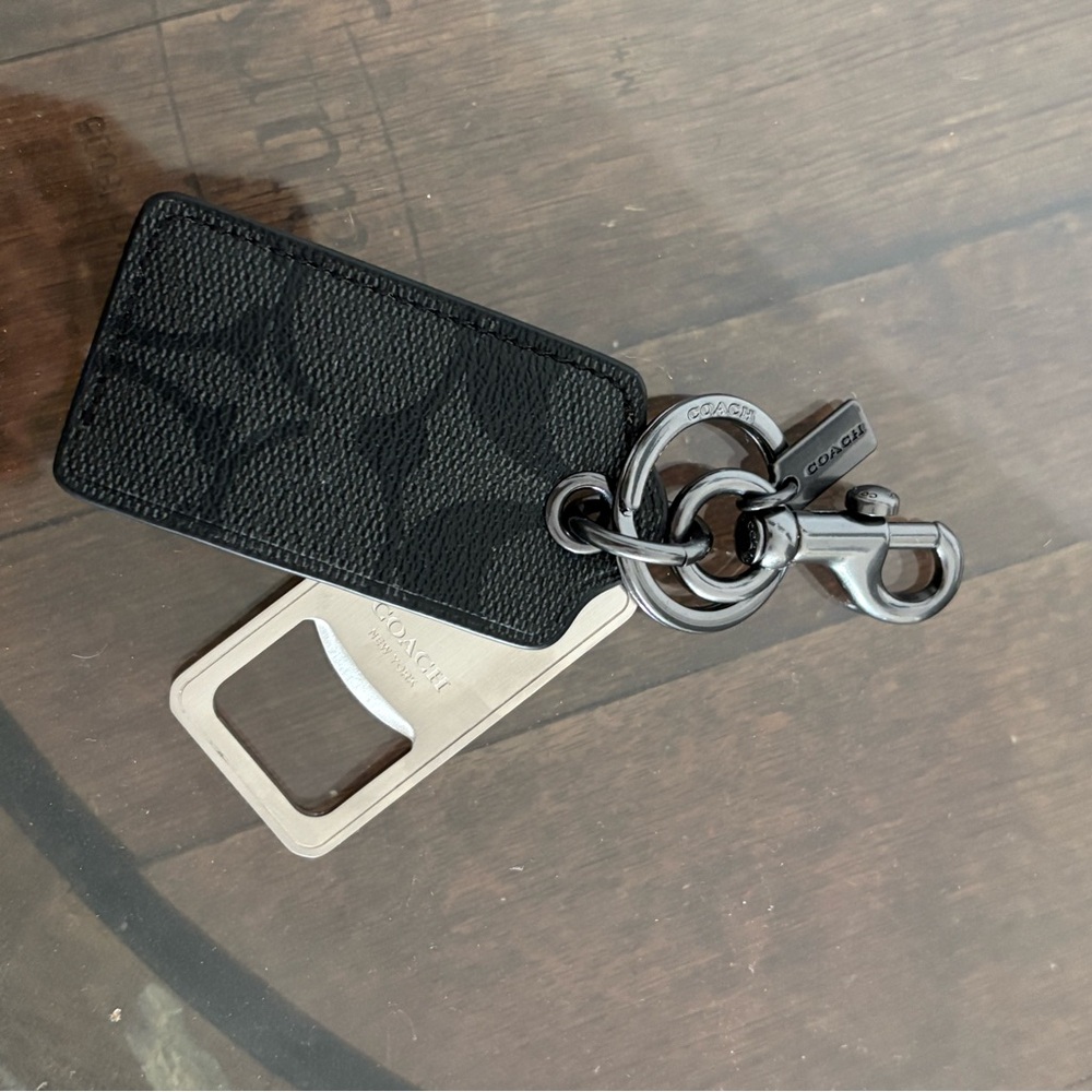 Coach Black Keychain with Bottle Opener